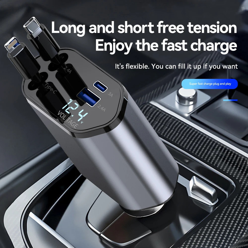 2024 Retractable 4-in-1 Car Charger 2